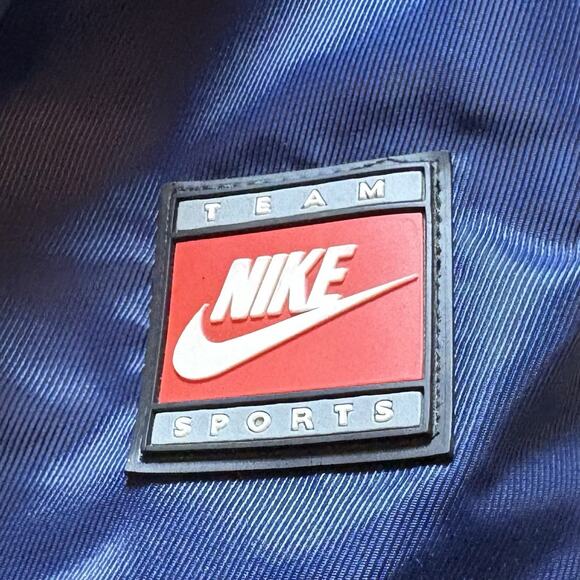 Vintage Nike Puffer Jacket Kids Medium (10-12) Blue Logo Winter Coat 90s Swoosh - Picture 6 of 6